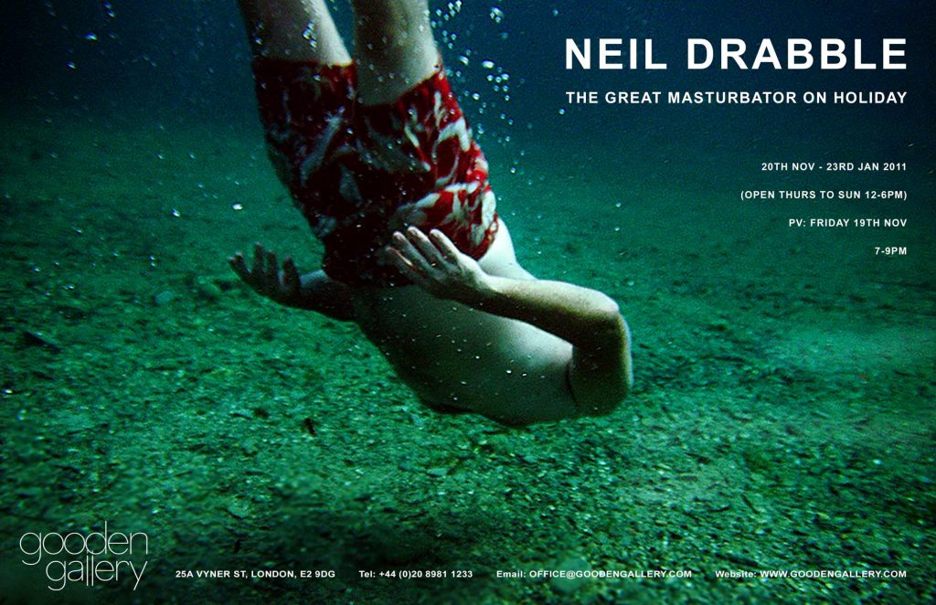 Artist and photographer Neil Drabble in 'The Great Masturbator on. Holiday' curated by Della Gooden 