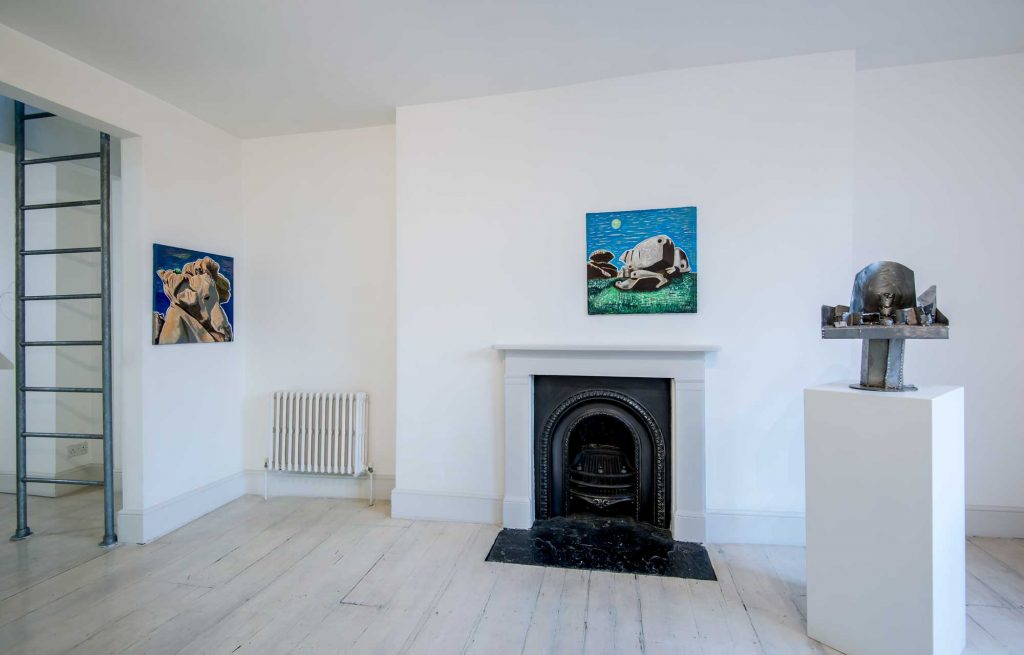 Rock Paintings by Eileen Agar with John Gibbons 'Altar' in 'The Secret Life of Stuff' at Arthouse1 Gallery, London. Curated by Catherine Ferguson and Della Gooden 