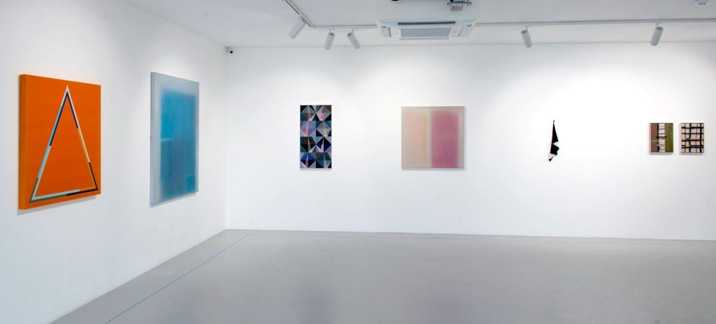 Artists Carol Robertson, Stig Evans, Biggs & Collings, Deb Covell and Jost Munster in 'Hard Paintingx2' an exhibition at Phoenix Artspace, Brighton. Curated by Philip Cole, Della Gooden, Ian Boutell, Stig Evans and Patrick O'Donnell.