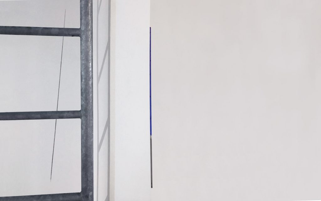 'One Line, One Ladder, One Painting' an aligning installation by Della Gooden at Arthouse1 London.