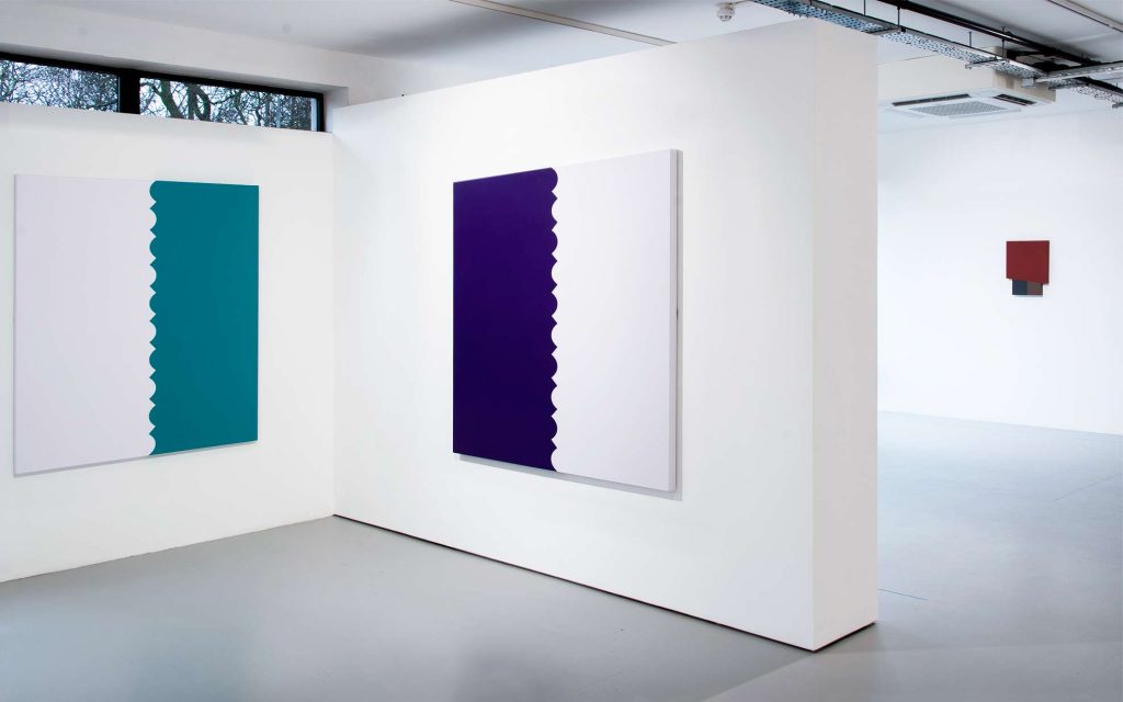 Tess Jaray and John Carter in Hard Painting x2 at Phoenix Artspace, Brighton. Curated by Philip Cole, Della Gooden, Ian Boutell, Stig Evans and Patrick O'Donnell. Phot courtesy of The Redfern Gallery, London