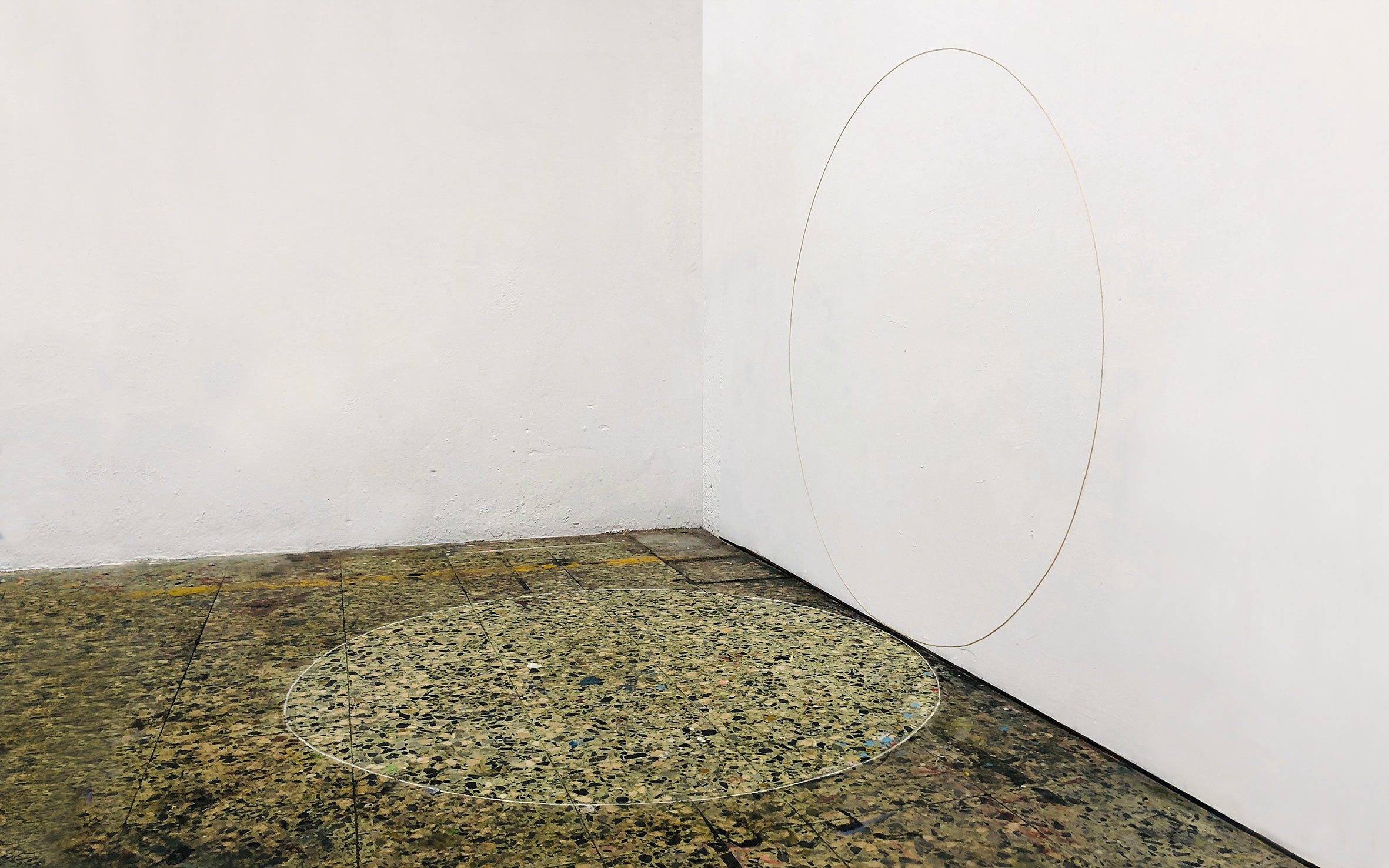 'Diptych: CLAM' by Della Gooden at PADA Studios, Portugal. A side view